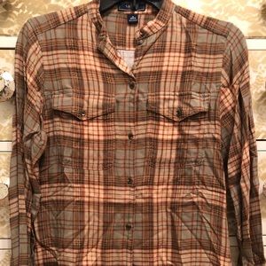 Chaps plaid long sleeve button down shirt - Sz S